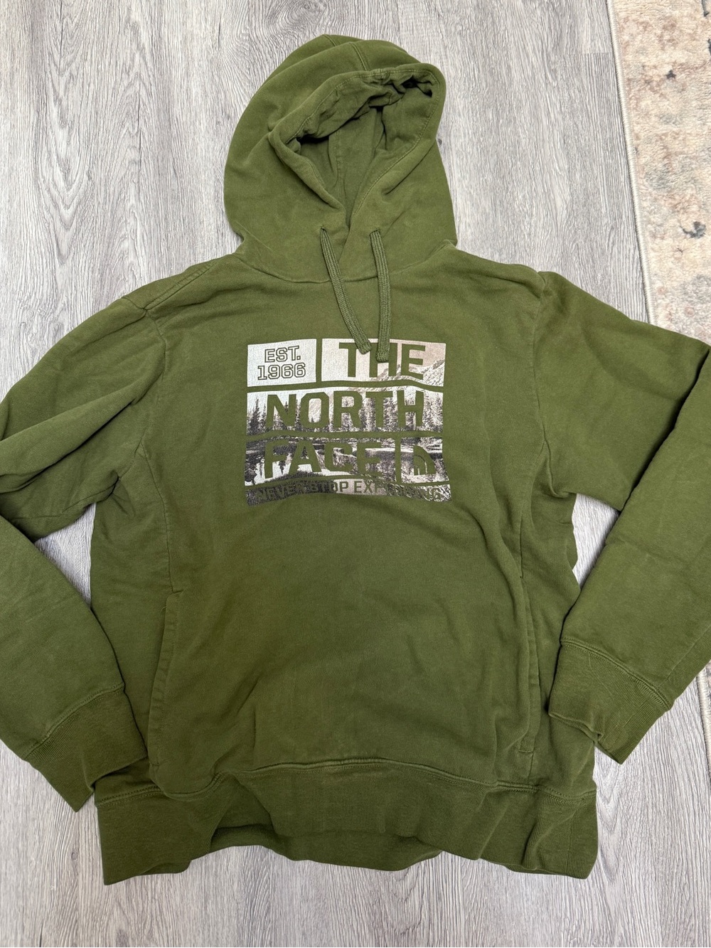 The North Face Hoodie Men's M Green Half Dome Logo Outdoor Hooded Army 2015 UC